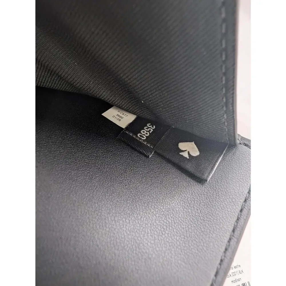 Authentic Brand New with Tag Kate Spade Madison Black Saffiano Passport Holder